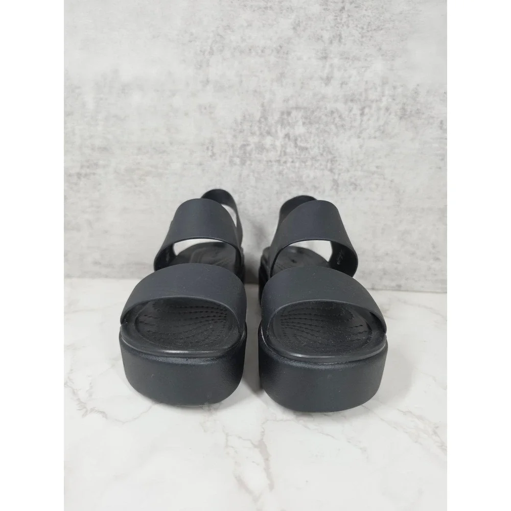 Crocs Brooklyn Low Wedge Sandal Black Platform Lite Ride Strappy 206453 Womens 6